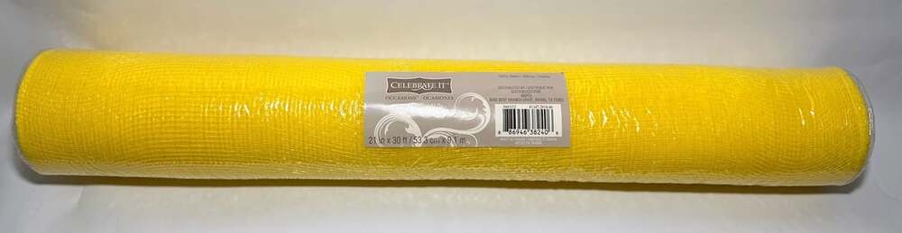 Celebrate It Occasions Mesh 21 in x 30 ft Yellow Craft Ribbon